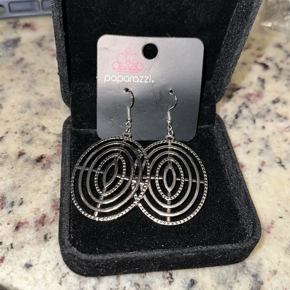 Beautiful Silvertone Statement Earrings